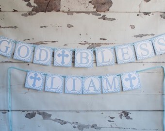 Personalized Baptism Banner, Christening Banner, First Communion Banner, Confirmation Banner, P006
