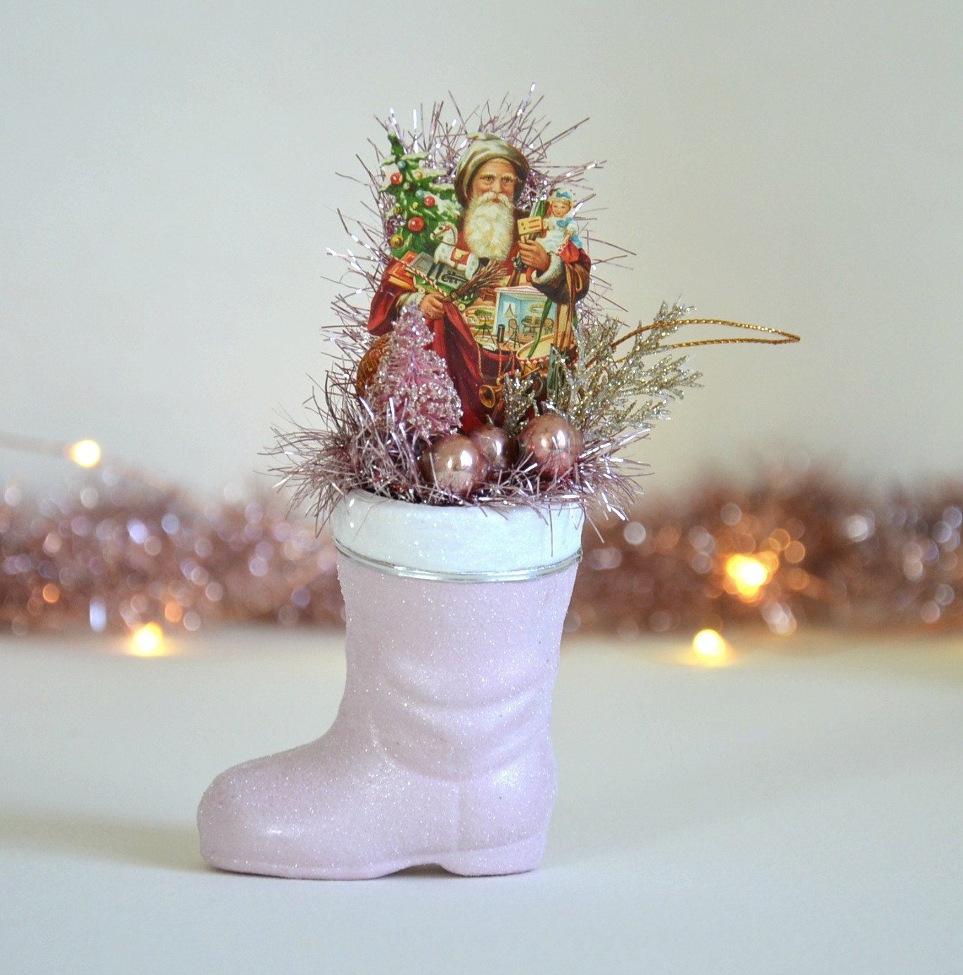 Victorian Christmas Ornament / German Die Cut Santa Ornament