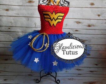 Wonder Woman tutu dress| Wonder Woman tutu | Super hero tutu dress| newborn-child size 12 listing