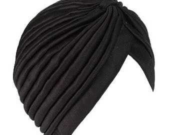 Black Turban Hat Headwrap