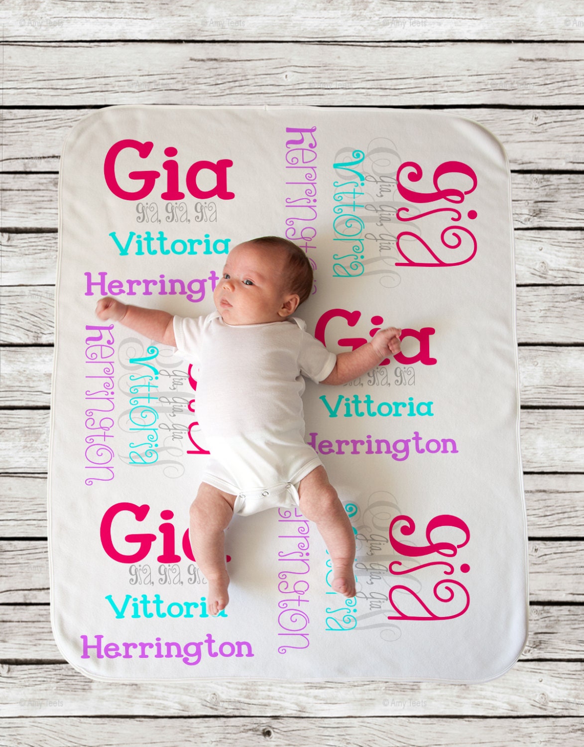 Personalized baby blanket Receiving blanket Custom baby