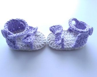 Crochet Girls Sandals And Headband Red and White