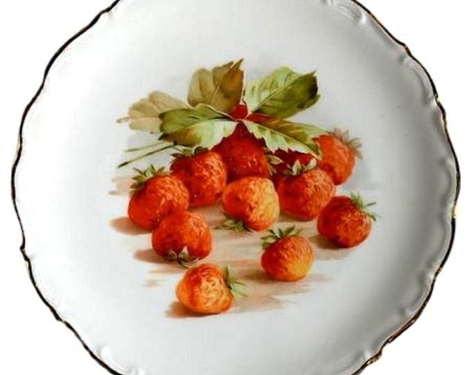 Schumann Arzberg Bavaria Strawberry Strawberries Salad Plate, Plates with Strawberries, SCH16