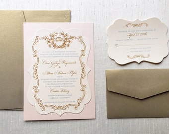 Royal French Wedding Invitation // Vintage Wedding Invitation