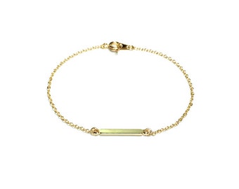 Tiny Gold ID Bracelet, Gold Bracelet, Minimalist Bracelet, ID