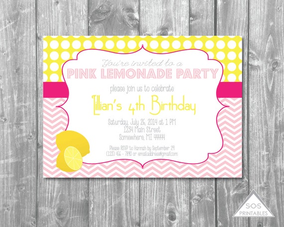Pink Lemonade Party Invitations 9