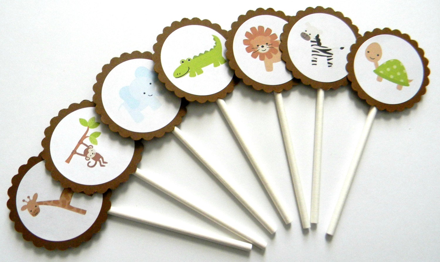 12 Jungle Cupcake Toppers Jungle Animals Jungle by thepartypenguin