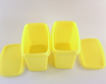 2 Yellow Tupperware Containers with Lids