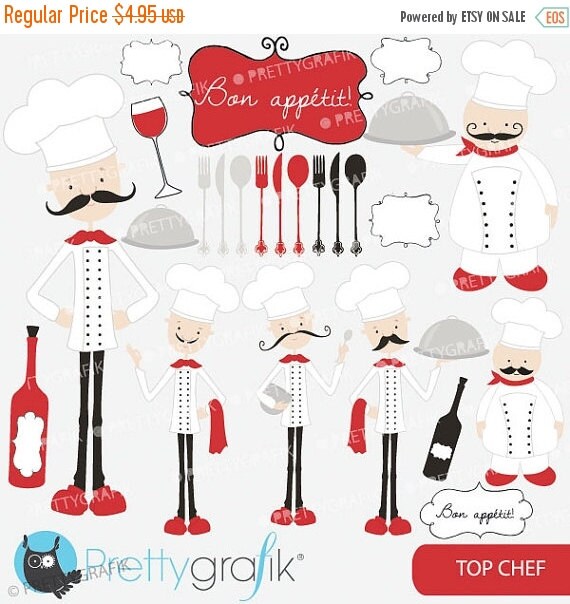 80% OFF SALE chef kitchen clipart commercial use, vector graphics, digital clip art, digital images - CL557 Il_570xn