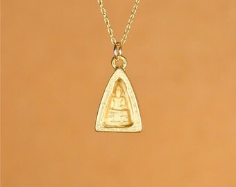 Buddha necklace - yoga necklace - meditation necklace - zen - a gold vermeil buddha on a 14k gold vermeil chain