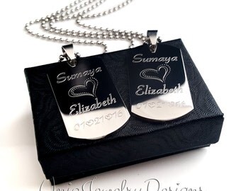 Couples Medium Dog Tag + Her One His Only + His and Hers Dog Tag Set + Couples Jewelry Set + Medium His and Her Set