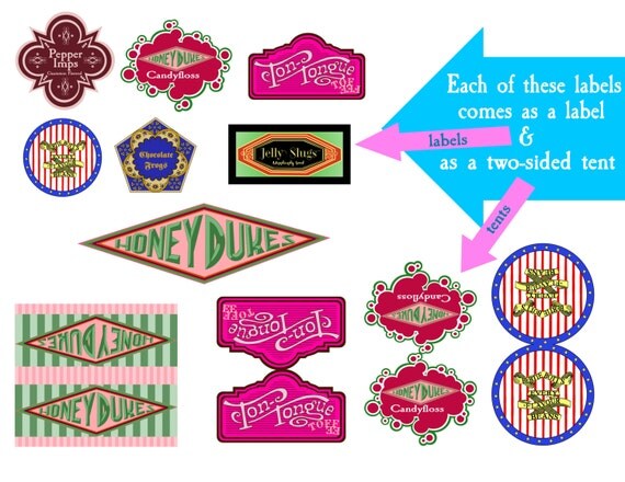 unofficial harry potter candy labels harry potter party props