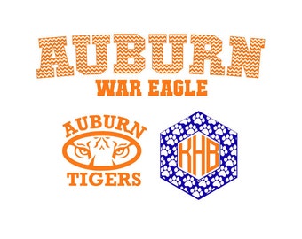 Auburn War Eagle Jersey Set SVG Silhouette Studio Eps Pdf PNG Vinyl cuttingfiles