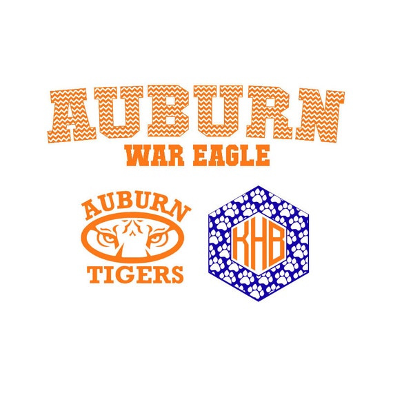 Auburn War Eagle Jersey Set SVG Silhouette Studio Eps Pdf