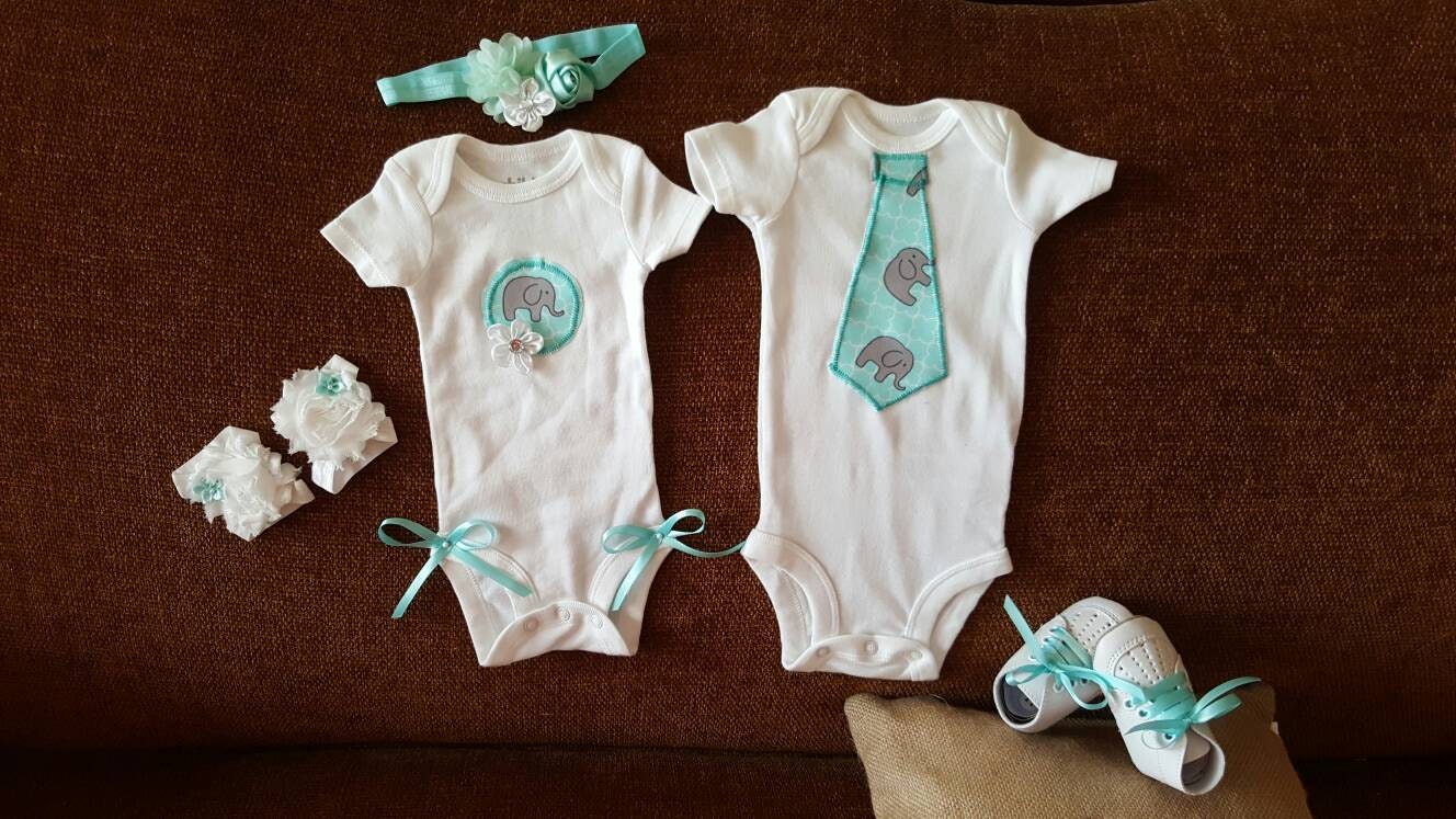 Boy and Girl TWINS Clothing Set. 5 PIECES. Brother Sister.