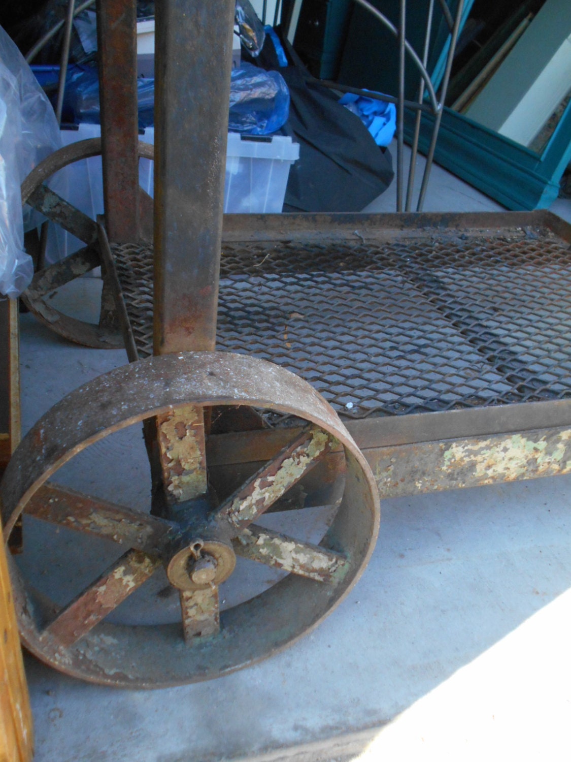 Antique Railway Baggage Cart Original Condition Local Pick