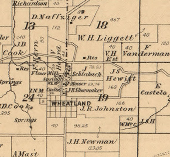 Hickory County Missouri 1880 Old Wall Map with Landowner