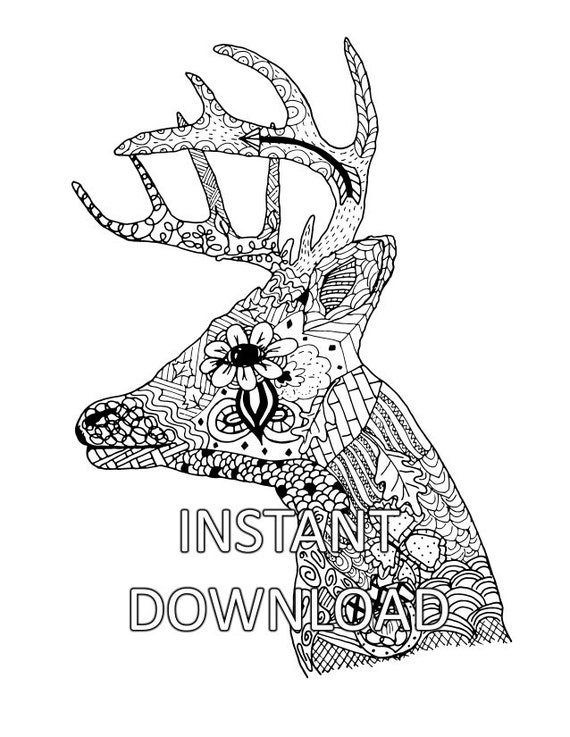 Coloring Page Coloring Sheet Deer Head Animal Coloring