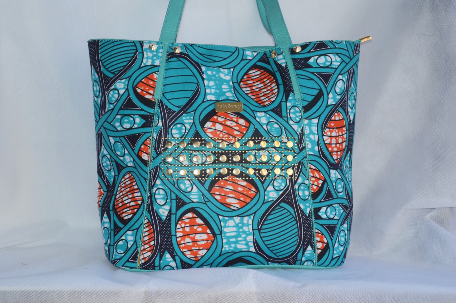 African Print Fabric Tote Ankara Print Tote Bag by ZabbaDesigns