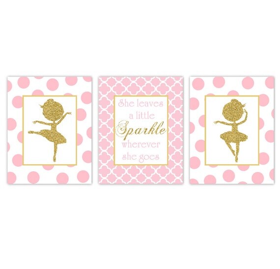 Gold Glitter Ballerina Wall At Pink She Leaves A Little