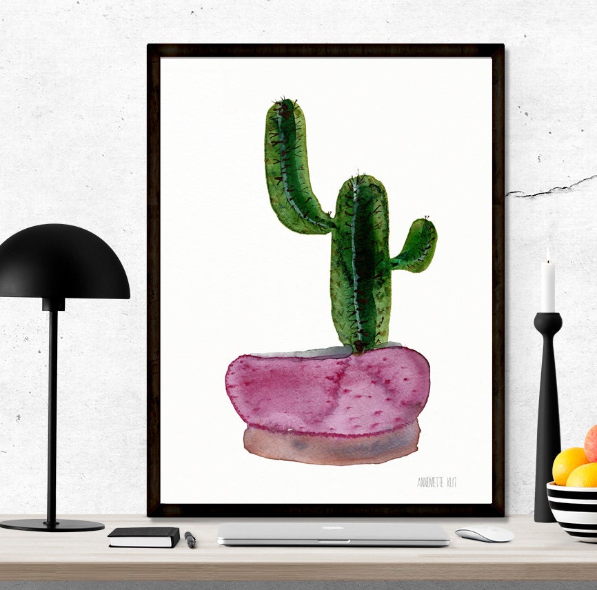  Minimalist cactus  art print Botanical wall art home decor 