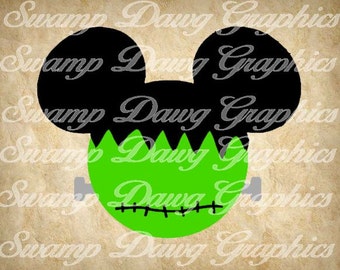Frankenstein mickey svg, halloween svg, halloween mickey svg, silhouette, cricut, decal, vinyl, frankenstein cut file, mickey cut file, svg