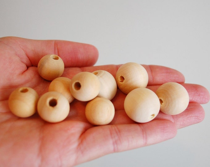 Wholesale Wooden Beads 100pc/lot 18mm Round Wood Ball Bulk Order DIY Unfinished Pieces for Jewelry
