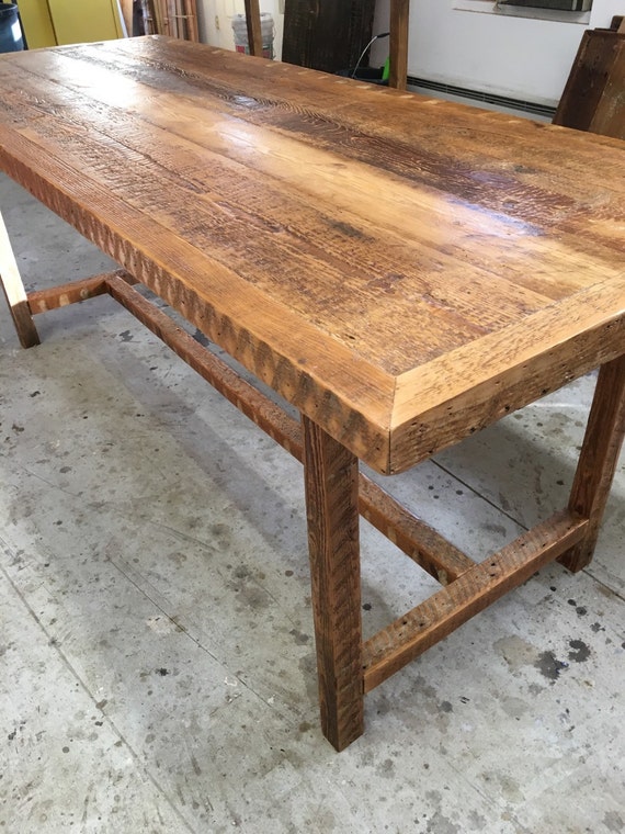 Reclaimed wood dining table wood desk farm by ...