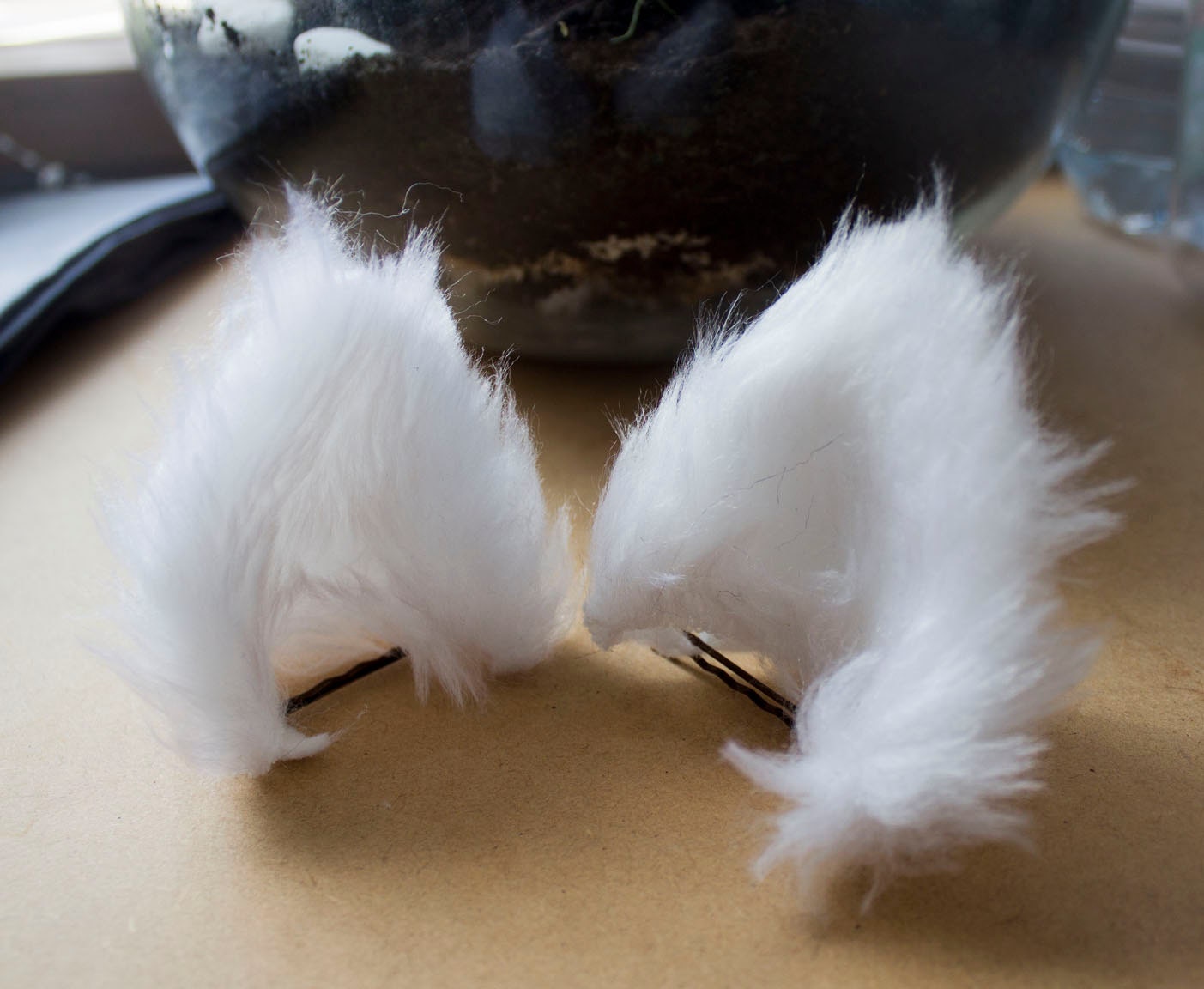 White Fluffy Cat Cosplay Ears 
