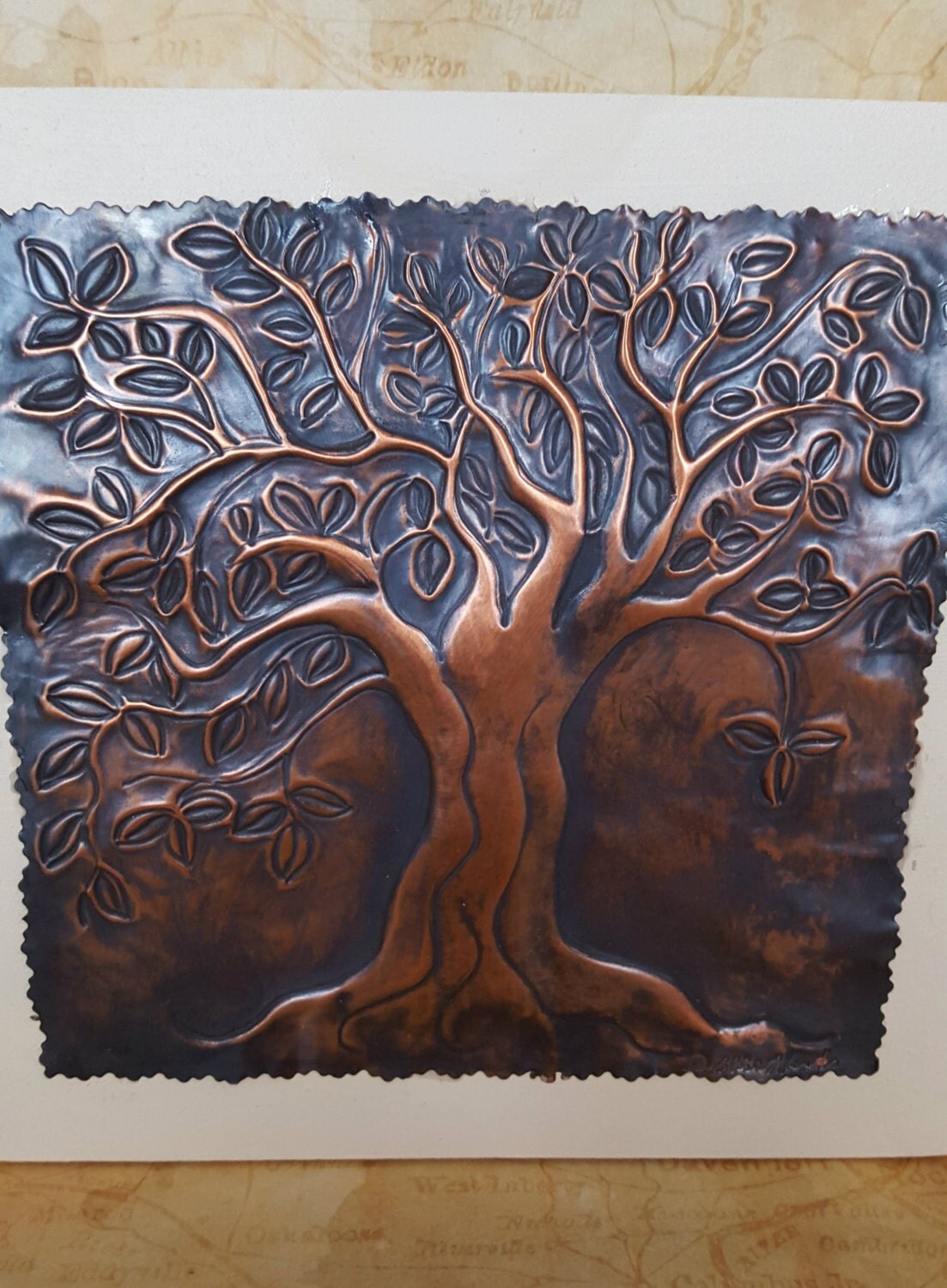 FREE SHIPPING art metal art copper embossing wall art