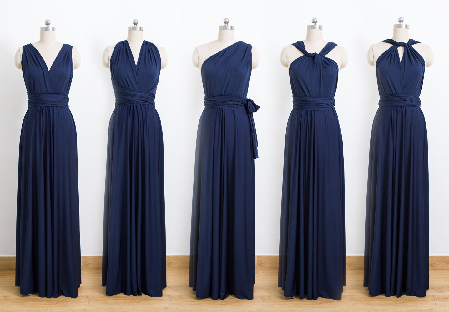 Navy Blue  Maxi Infinity Dress  Convertible Bridesmaid  Dress 