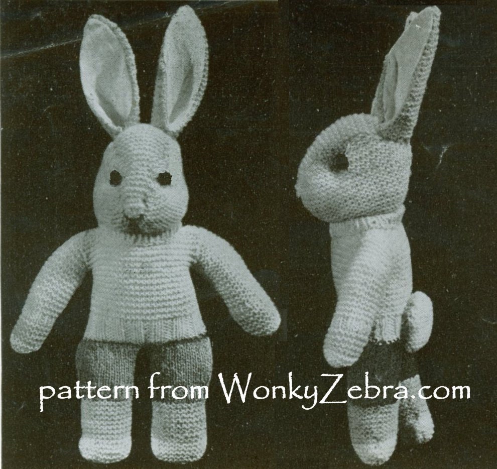 Vintage Rabbit Knitting Pattern 038 Bunny Knit from