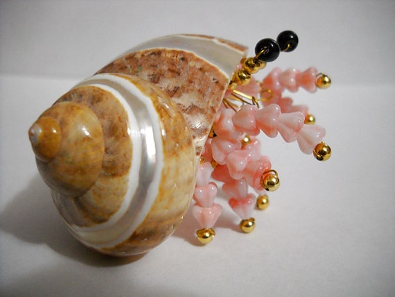 Handmade Glass Beaded Hermit Crab in Real Shell Figurine