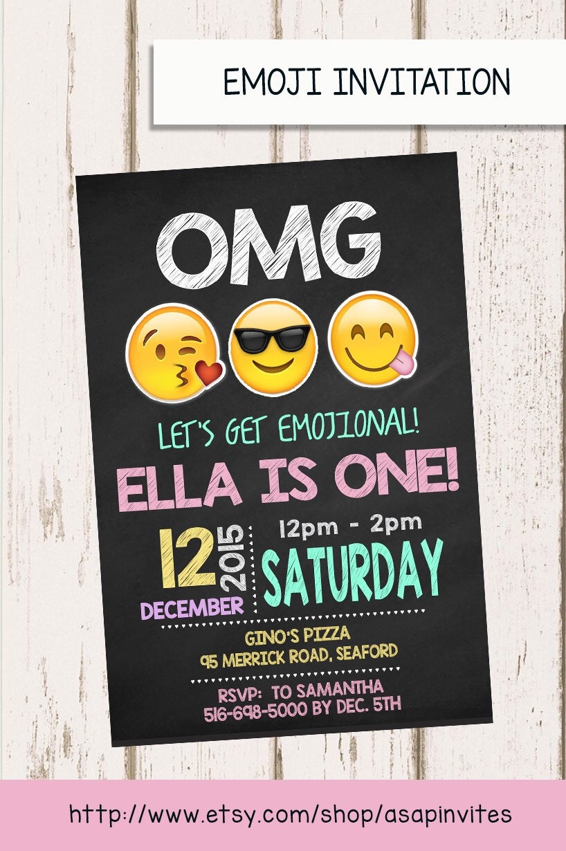 Emoji Birthday Invitation Emojis Emoji Invite Collectibles