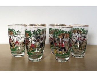 Set of 6 Libbey Treasure Island Tumblers