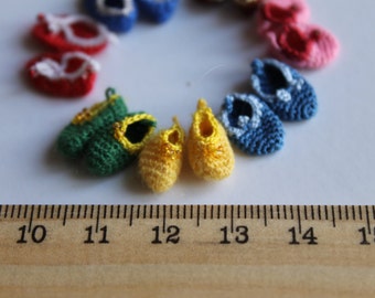 Crochet slippers for tiny doll (pukipuki, realpuki FL, micro bjd)