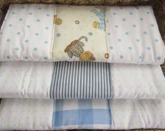 Set of Three Large Padded Burp Cloths Hand Made Burp Cloths Baby Gift