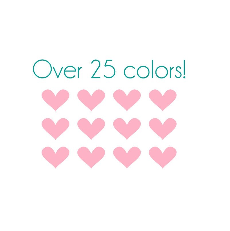 Mini Heart Nail Decals Vinyl Custom Choice of Color