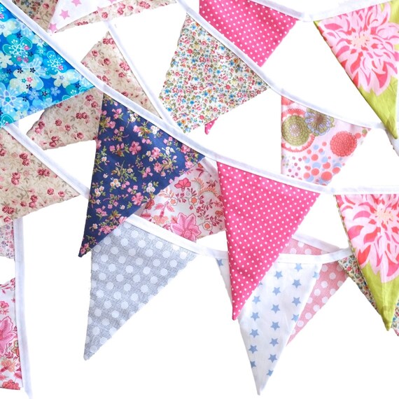 Fabric Bunting Triangle Bunting Banner by SillyandBilly on Etsy