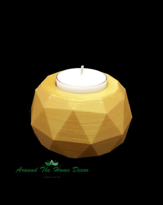 Reversible 3D Printed Geometric Candle by AroundTheHomeDecor