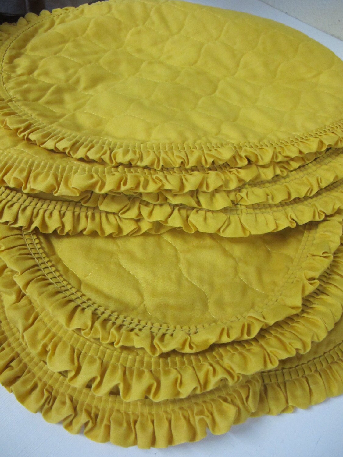 Mid Century Placemats Quilted Placemats Mustard Yellow