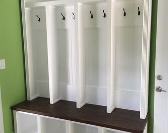 Entryway locker Hall tree Storage Locker Mudroom Dropzone Fancy down trim