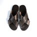 Mens Leather Flip Flops Dark Brown Mens Sandals