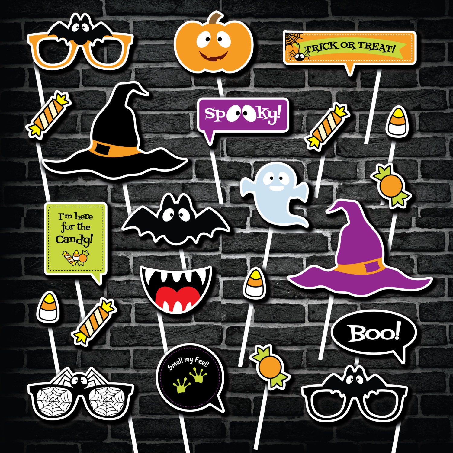 Halloween Photo Booth Props Printable Photo Booth Props