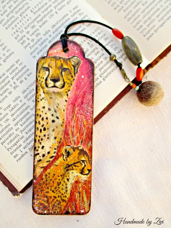 Wooden African Animal Bookmark Decoupage Bookmark Book