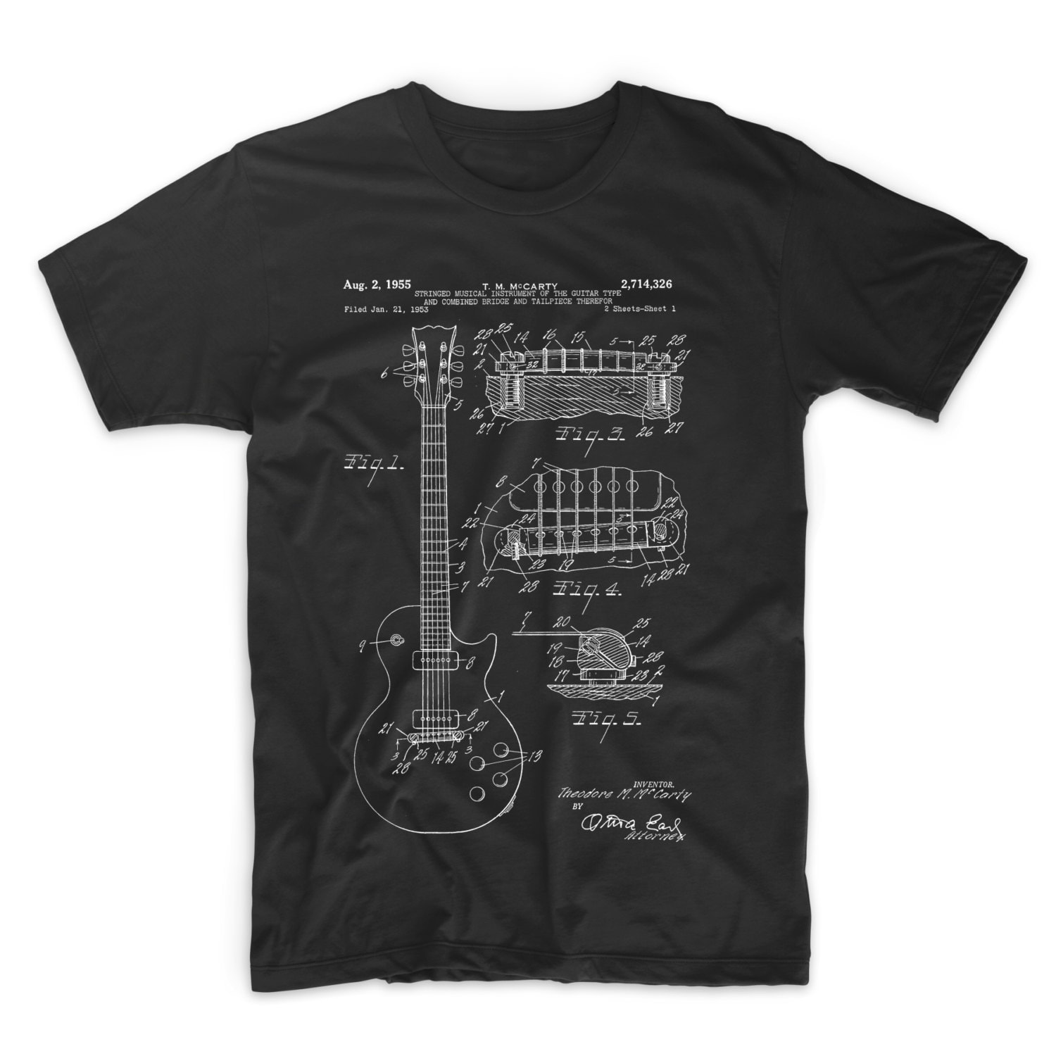Gibson Les Paul Patent T Shirt Guitar Shirt Guitar Player