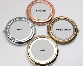 10pcs Pocket Mirror-Blank Compact Mirror Kits 58mm Frame-Two Sided with Epoxy Sticker-Bridesmaid Gift Supply HZJ001