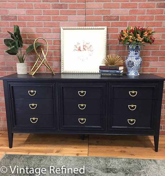 AVAILABLE Navy Painted Dresser by VintageRefinedDecor on Etsy