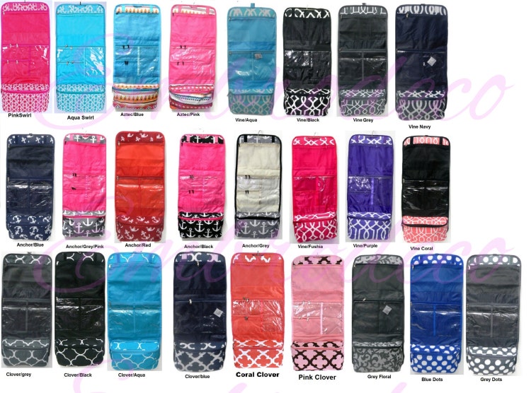 Personalized hanging cosmetic bags perfect for by Embrodeco