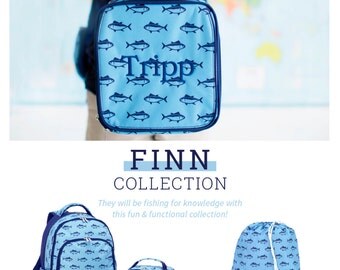 Monogram Backpack Finn print (more colors available visit our store to see) Monogram included! Matching lunch tote and gym bag available too